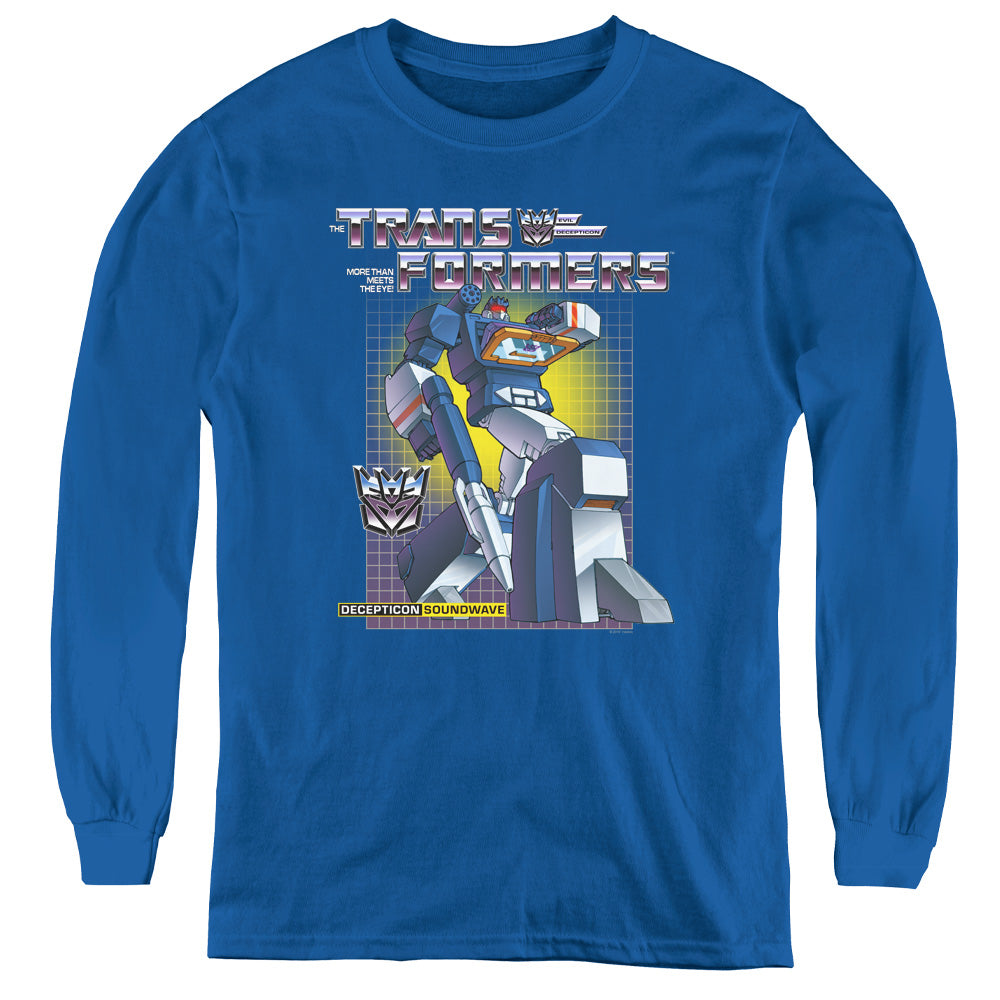 Transformers Soundwave Long Sleeve Kids Youth T Shirt Royal Blue