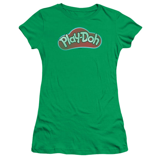 Play Doh Lid Junior Sheer Cap Sleeve Womens T Shirt Kelly Green