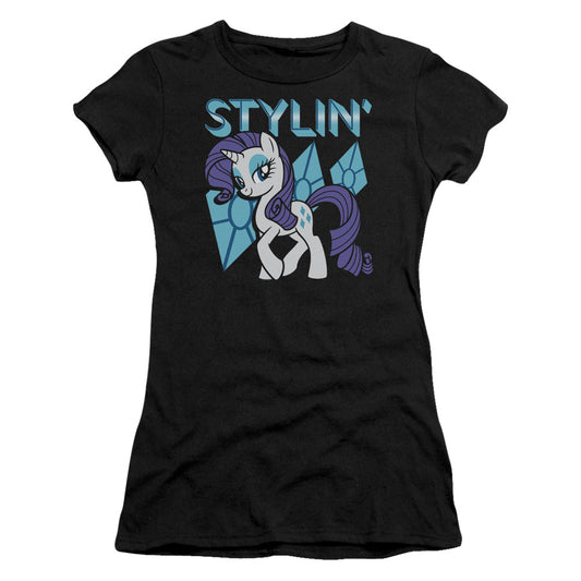 My Little Pony Tv Stylin Junior Sheer Cap Sleeve Womens T Shirt Black