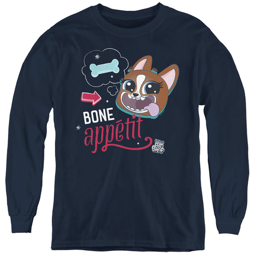 Littlest Pet Shop Bone Appetit Long Sleeve Kids Youth T Shirt Navy