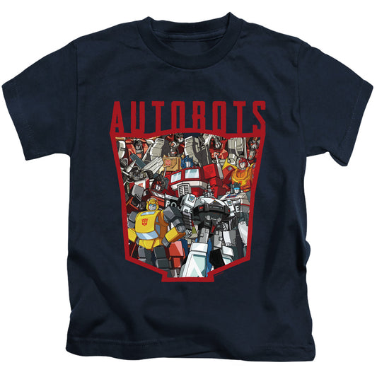 Transformers Autobot Collage Juvenile Kids Youth T Shirt Navy Blue