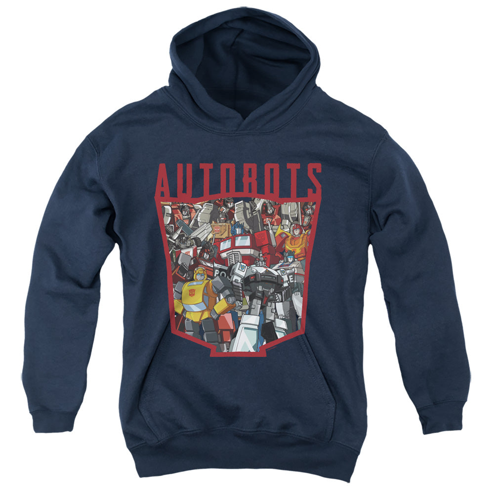 Transformers Autobot Collage Kids Youth Hoodie Navy Blue