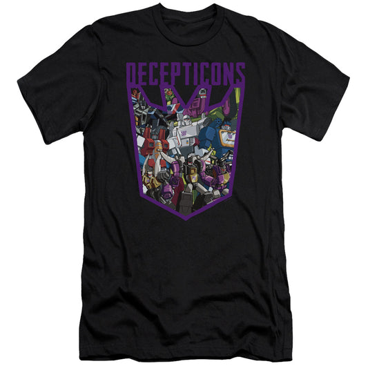 Transformers Decepticon Collage Premium Bella Canvas Slim Fit Mens T Shirt Black