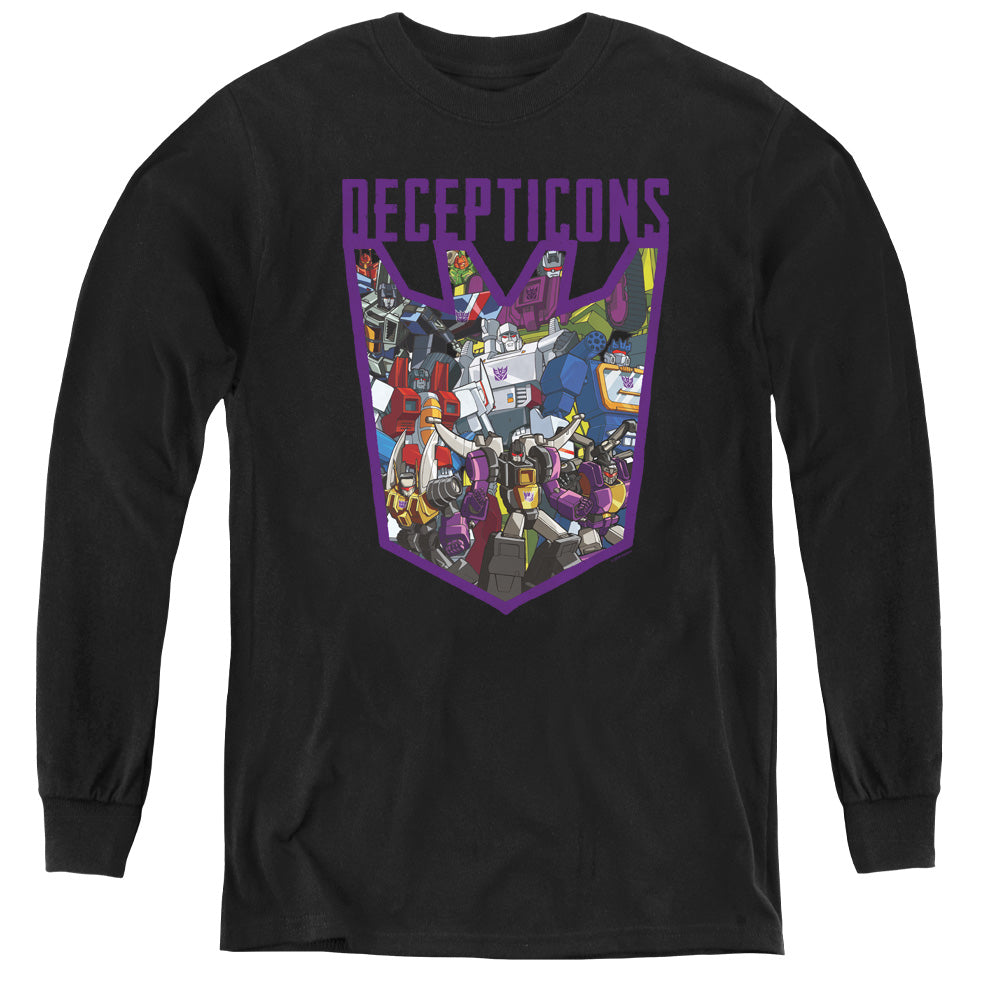 Transformers Decepticon Collage Long Sleeve Kids Youth T Shirt Black