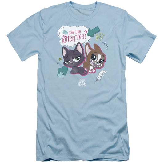 Littlest Pet Shop Are You Kitten Me Slim Fit Mens T Shirt Light Blue