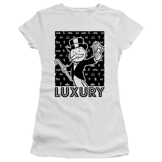 Monopoly Luxury Junior Sheer Cap Sleeve Womens T Shirt White