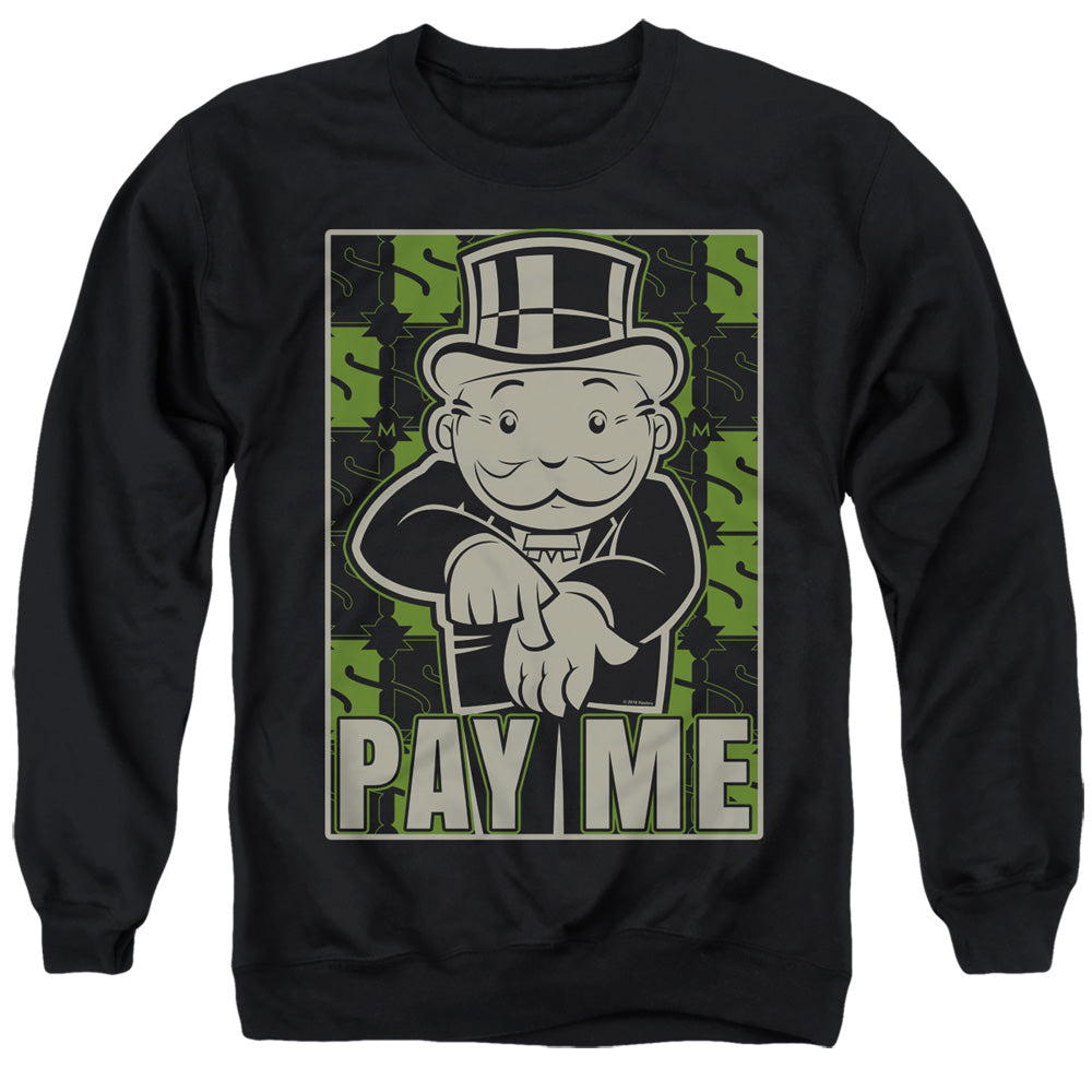 Monopoly Pay Me Mens Crewneck Sweatshirt Black