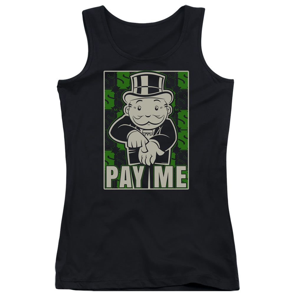 Monopoly Pay Me Womens Tank Top Shirt Black