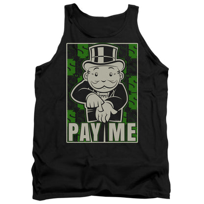 Monopoly Pay Me Mens Tank Top Shirt Black