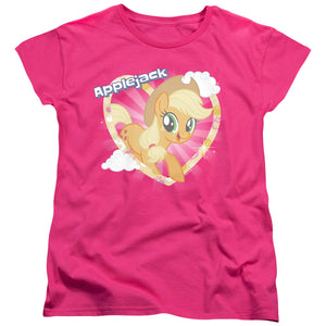 My Little Pony Tv Applejack Womens T Shirt Hot Pink