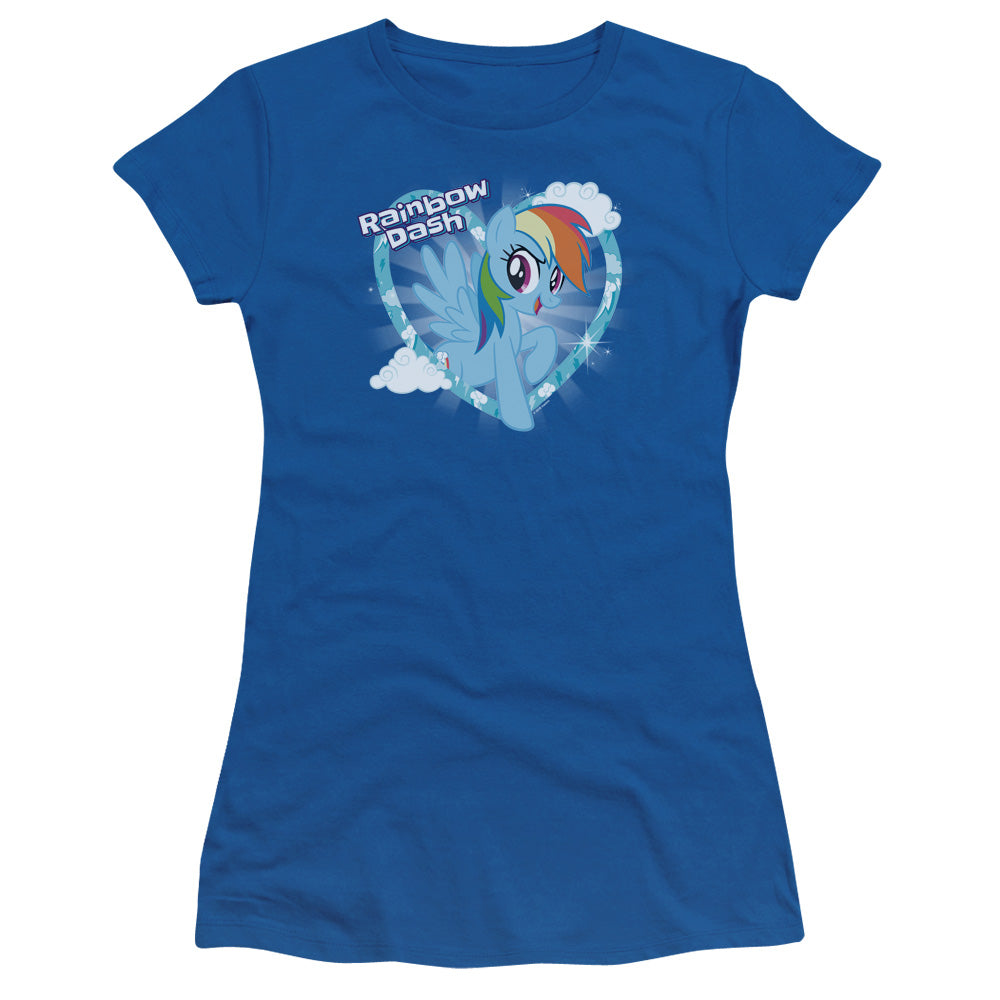 My Little Pony Tv Rainbow Dash Junior Sheer Cap Sleeve Womens T Shirt Royal Blue