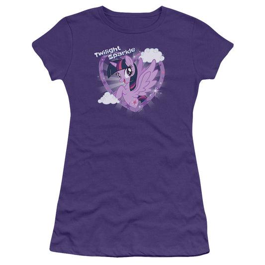 My Little Pony Tv Twilight Sparkle Junior Sheer Cap Sleeve Womens T Shirt Purple