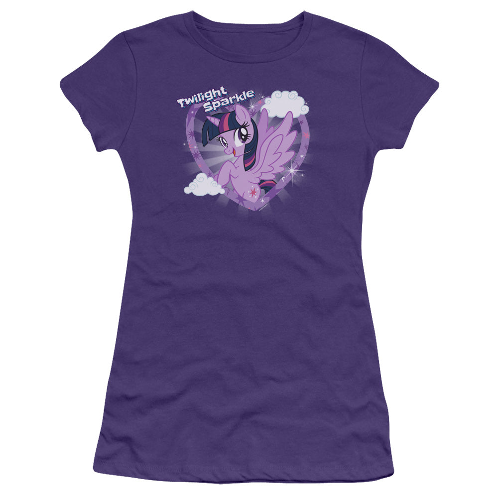 My Little Pony Tv Twilight Sparkle Junior Sheer Cap Sleeve Womens T Shirt Purple