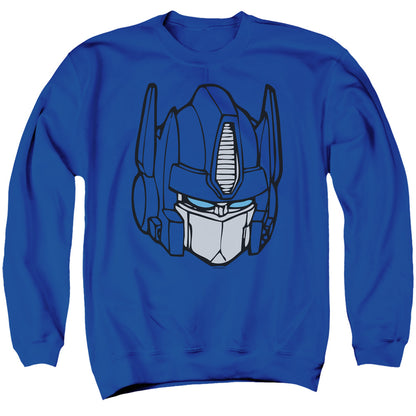 Transformers Optimus Head Mens Crewneck Sweatshirt Royal Blue