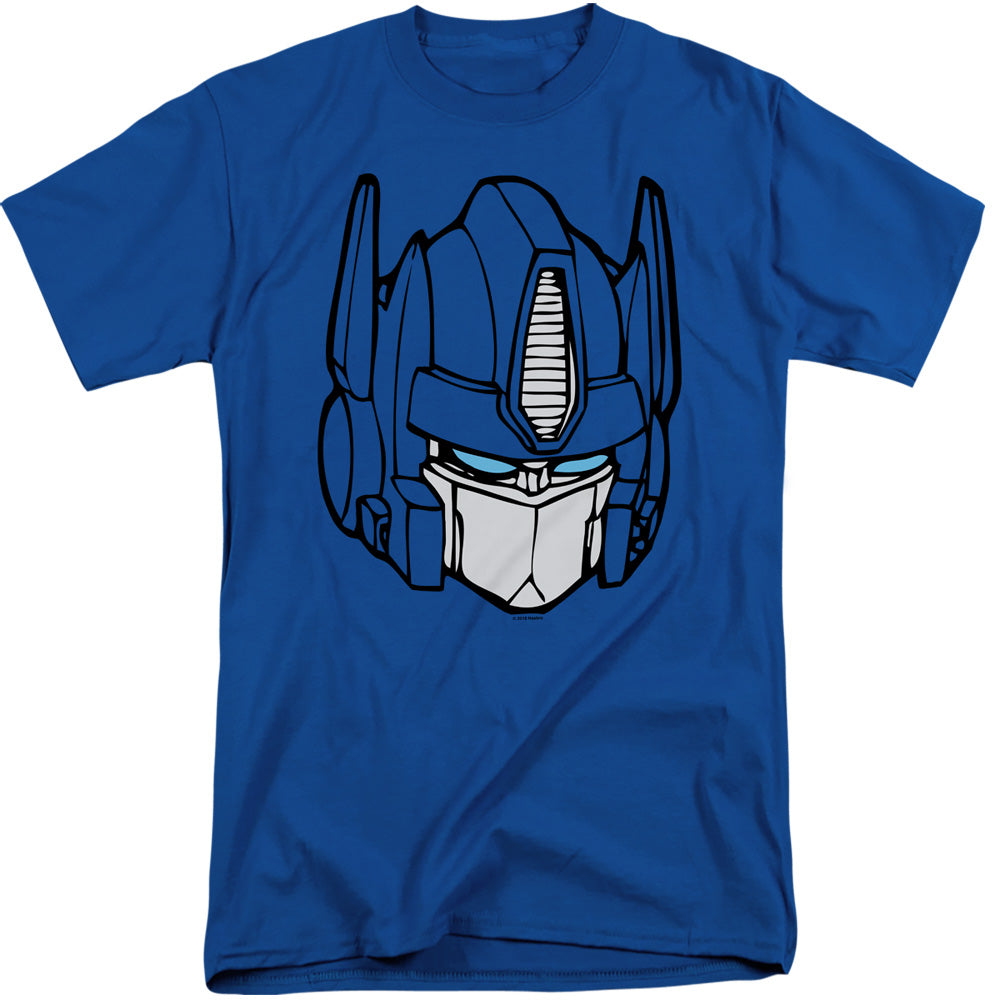 Transformers Optimus Head Mens Tall T Shirt Royal Blue