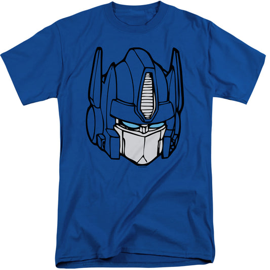 Transformers Optimus Head Mens Tall T Shirt Royal Blue