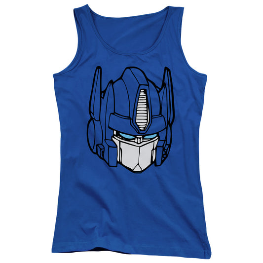 Transformers Optimus Head Womens Tank Top Shirt Royal Blue