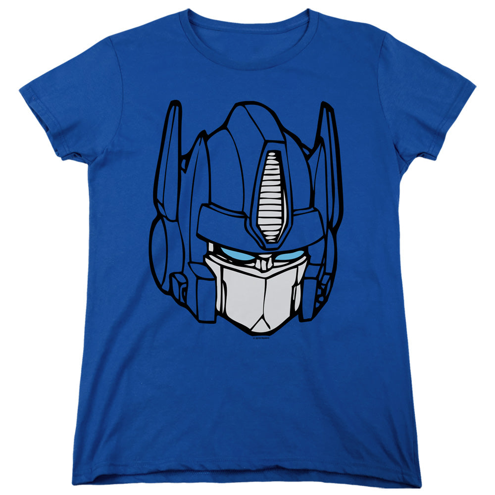 Transformers Optimus Head Womens T Shirt Royal Blue