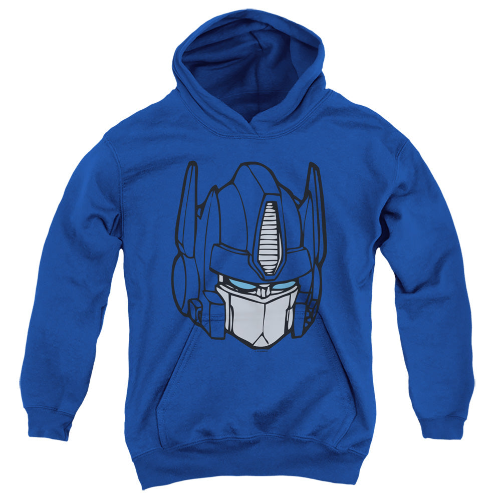 Transformers Optimus Head Kids Youth Hoodie Royal Blue