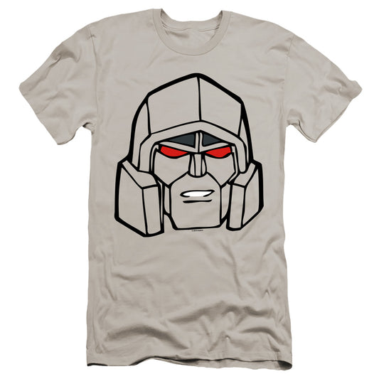 Transformers Megatron Head Premium Bella Canvas Slim Fit Mens T Shirt Silver