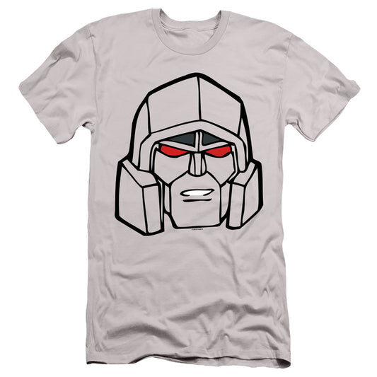 Transformers Megatron Head Slim Fit Mens T Shirt Silver