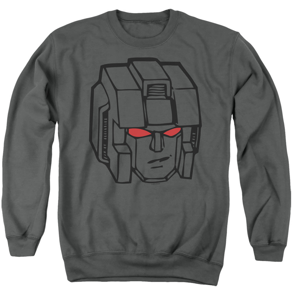 Transformers Starscream Head Mens Crewneck Sweatshirt Charcoal