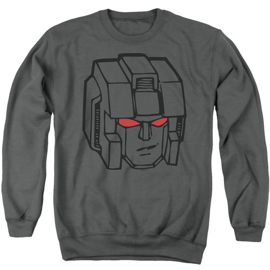 Transformers Starscream Head Mens Crewneck Sweatshirt Charcoal