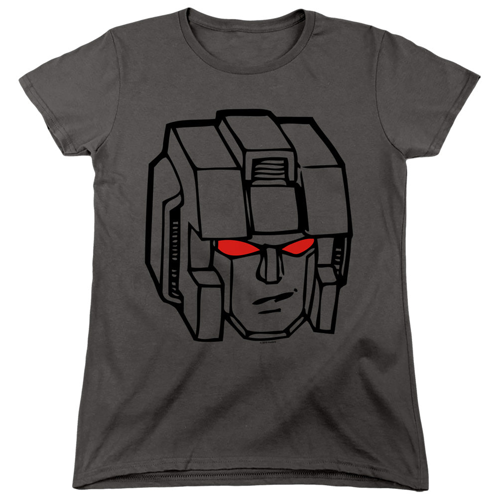 Transformers Starscream Head Womens T Shirt Charcoal