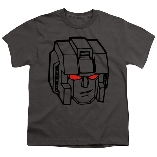 Transformers Starscream Head Kids Youth T Shirt Charcoal