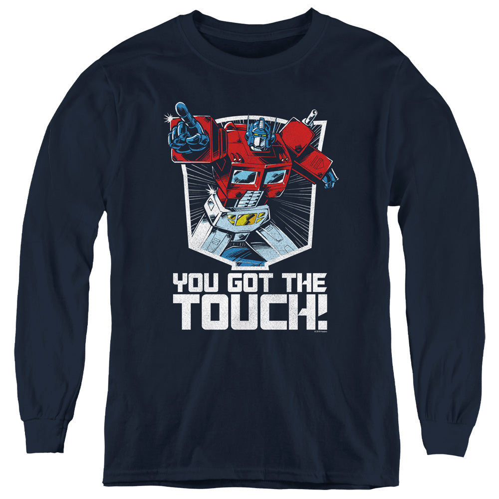 Transformers You Got the Touch Long Sleeve Kids Youth T Shirt Navy Blue