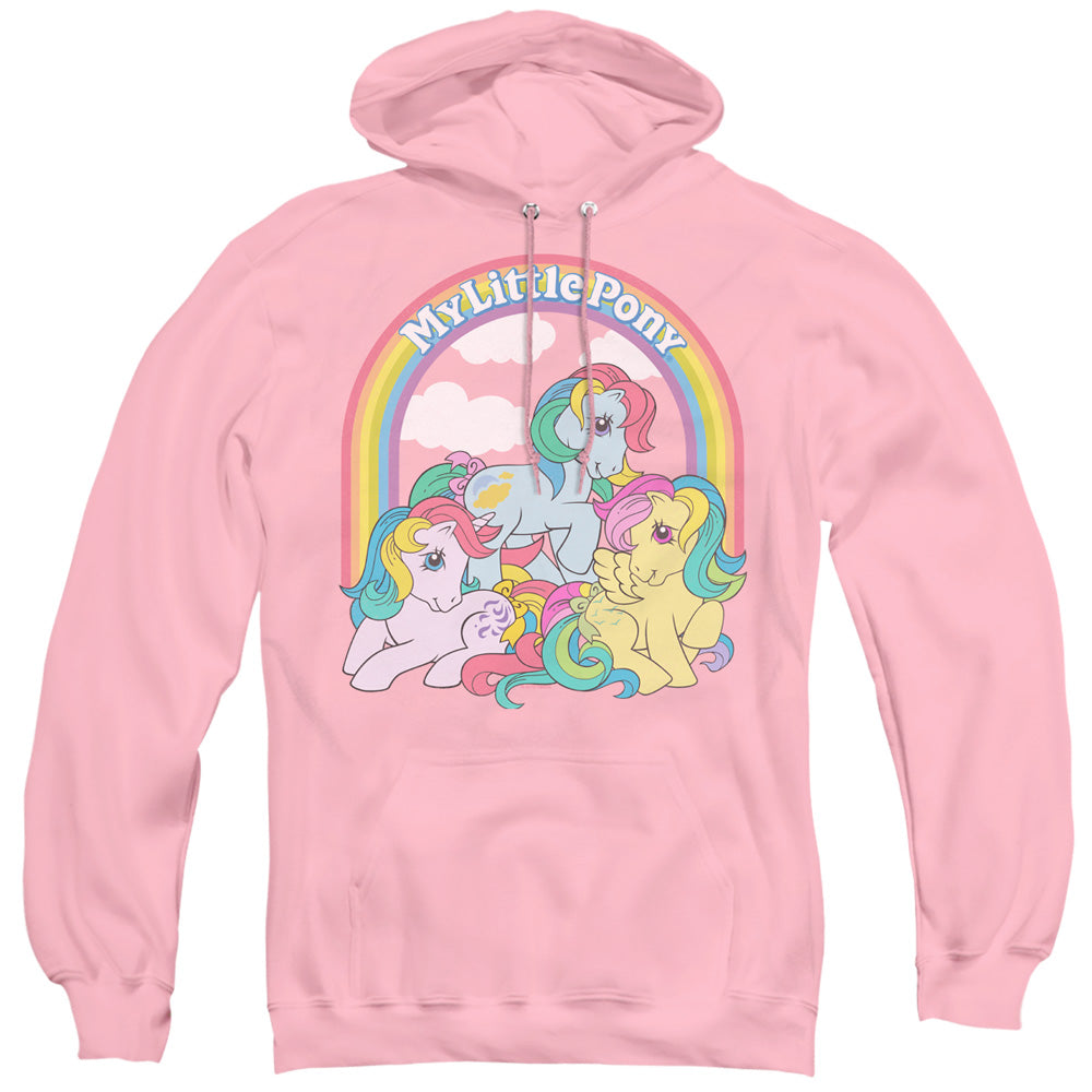 My Little Pony Retro Under the Rainbow Mens Hoodie Pink