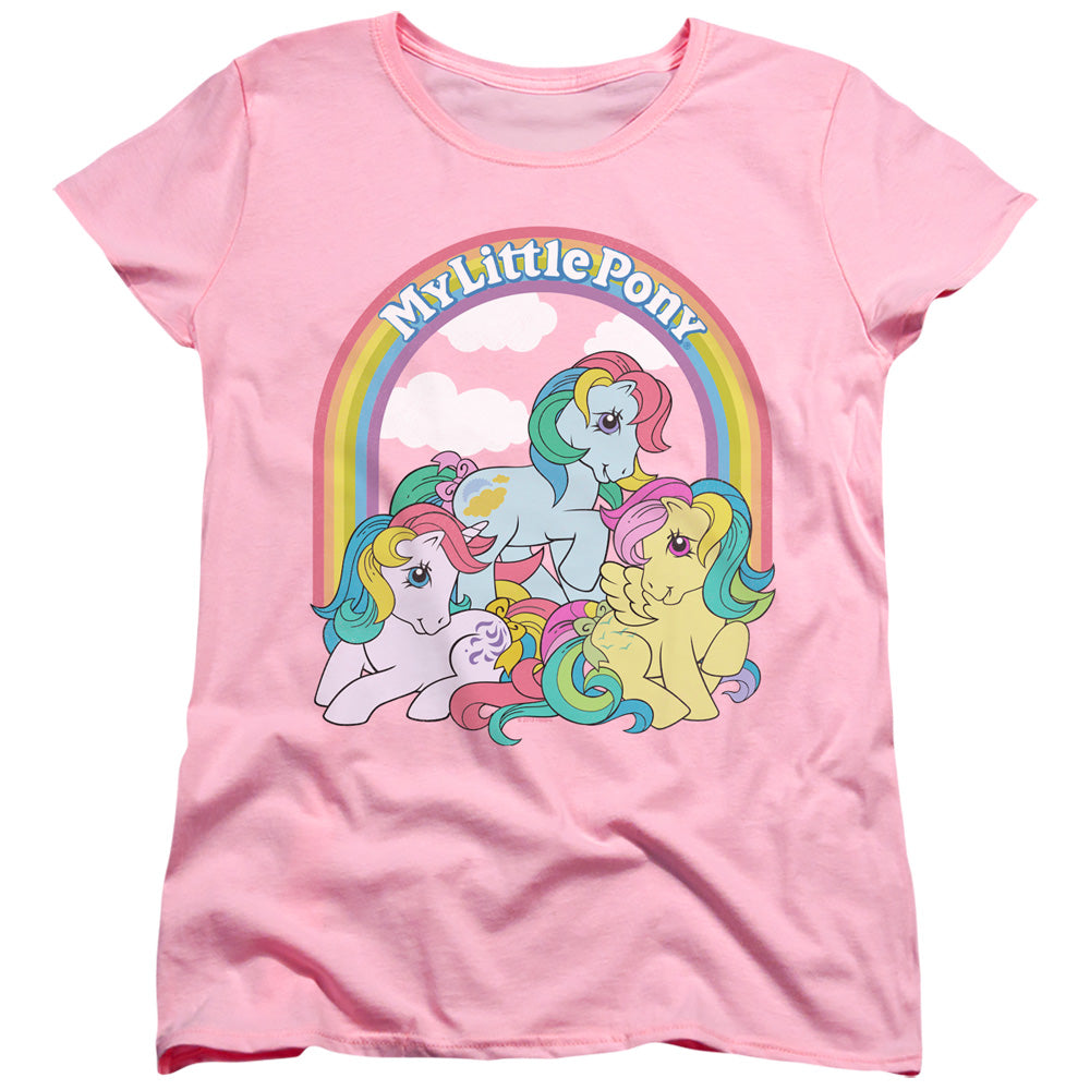 My Little Pony Retro Under the Rainbow Womens T Shirt Pink