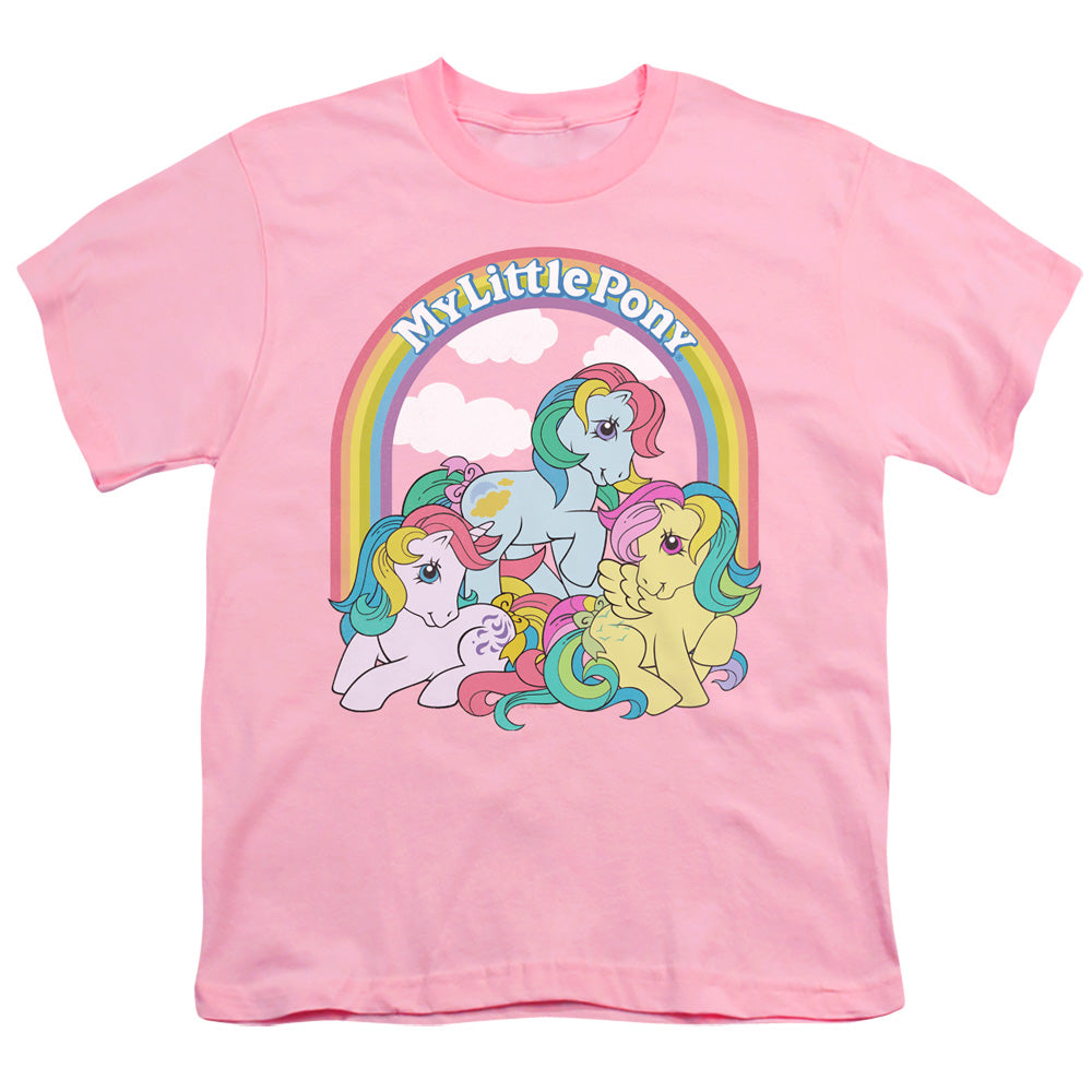 My Little Pony Retro Under the Rainbow Kids Youth T Shirt Pink