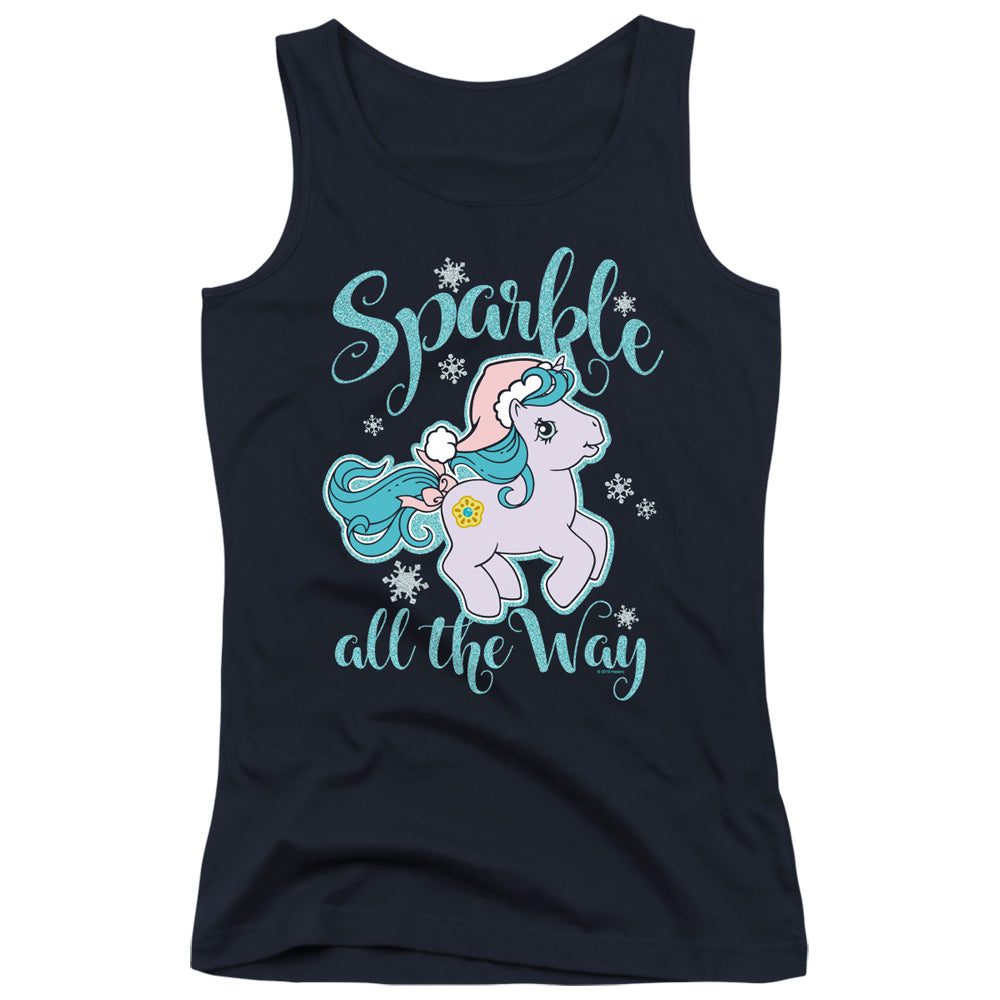 My Little Pony Retro Sparkle All the Way Womens Tank Top Shirt Navy Blue