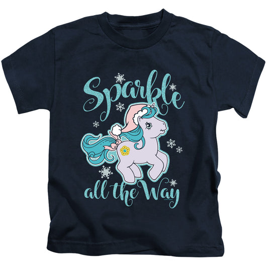 My Little Pony Retro Sparkle All the Way Juvenile Kids Youth T Shirt Navy Blue