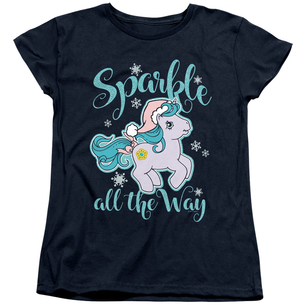 My Little Pony Retro Sparkle All the Way Womens T Shirt Navy Blue