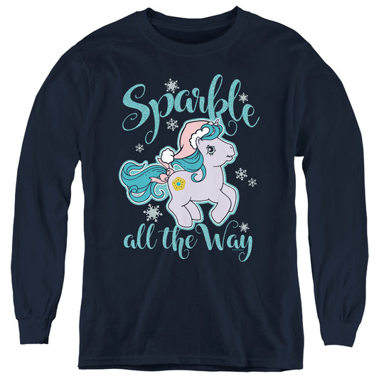 My Little Pony Retro Sparkle All the Way Youth Long Sleeve Navy Blue