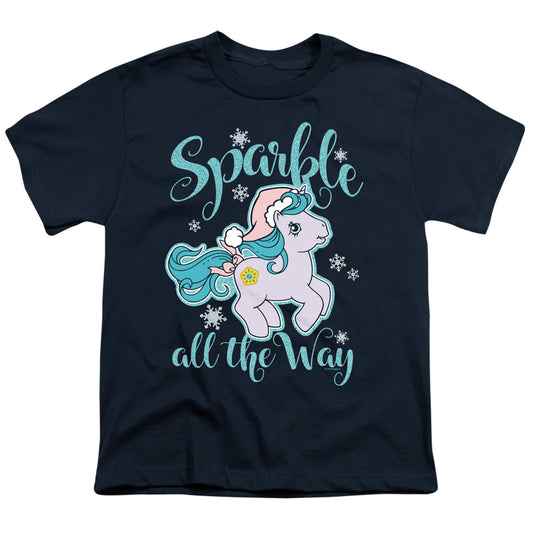 My Little Pony Retro Sparkle All the Way Kids Youth T Shirt Navy Blue