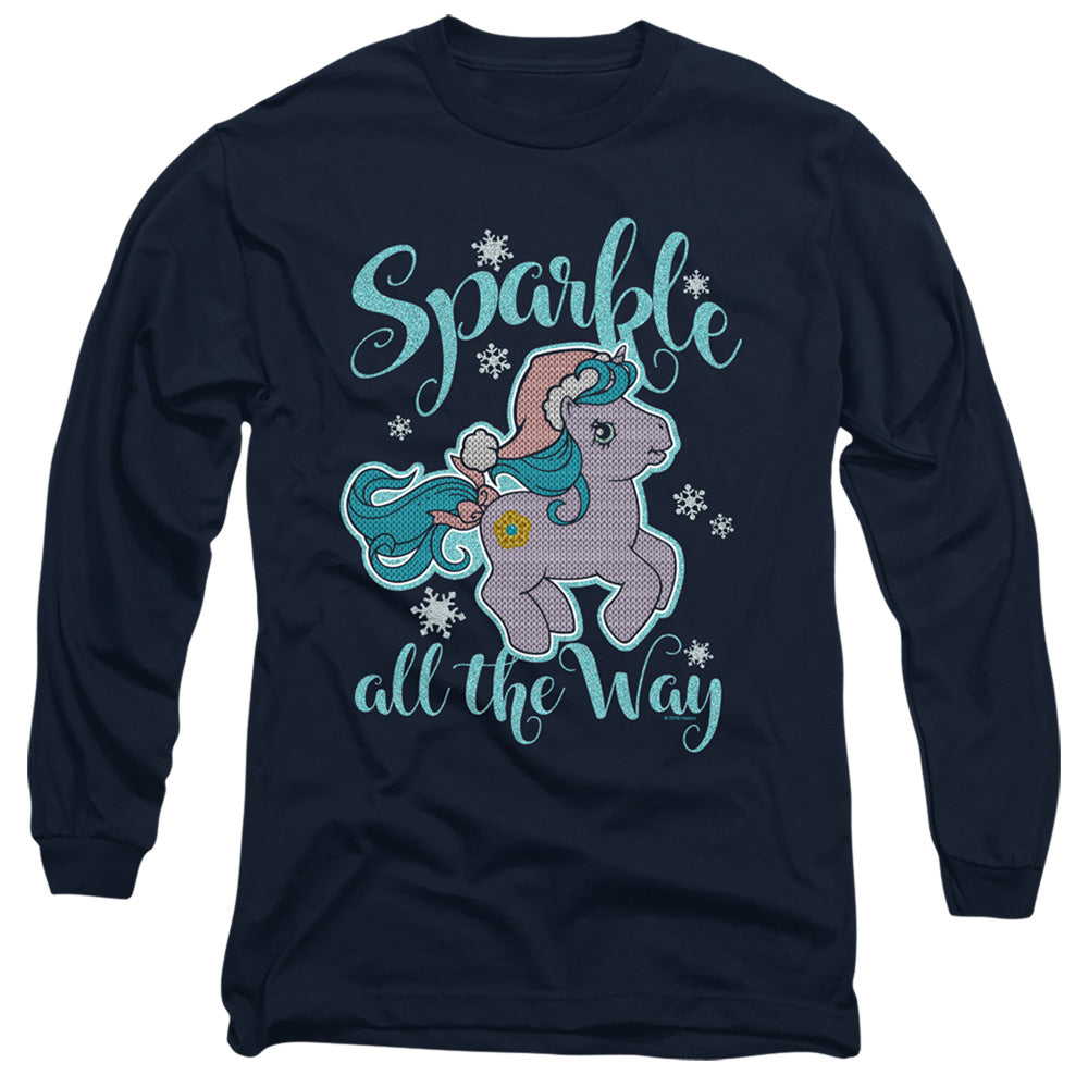 My Little Pony Retro Sparkle All the Way 2 Mens Long Sleeve Shirt Navy Blue