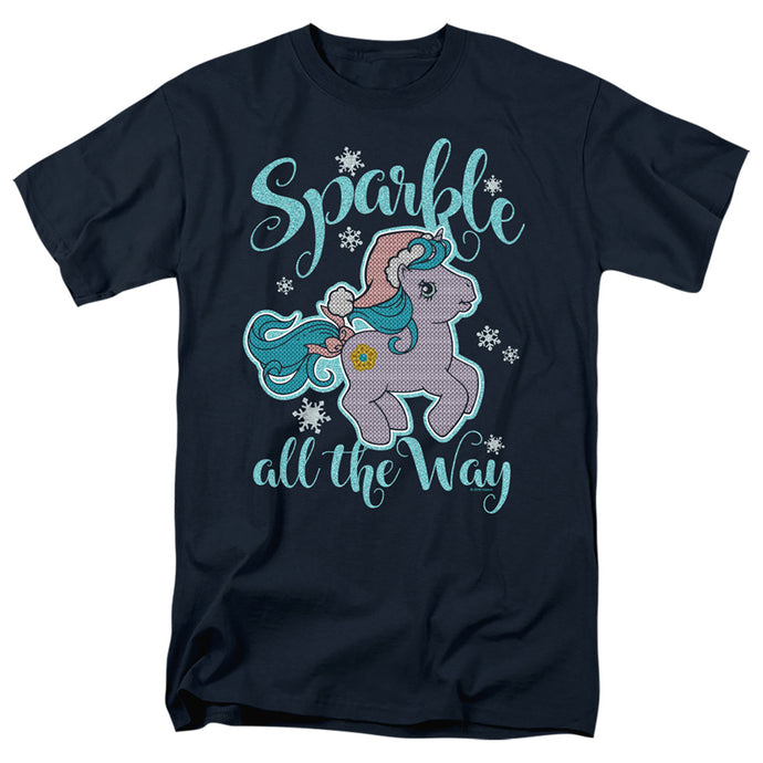 My Little Pony Retro Sparkle All the Way 2 Mens T Shirt Navy Blue