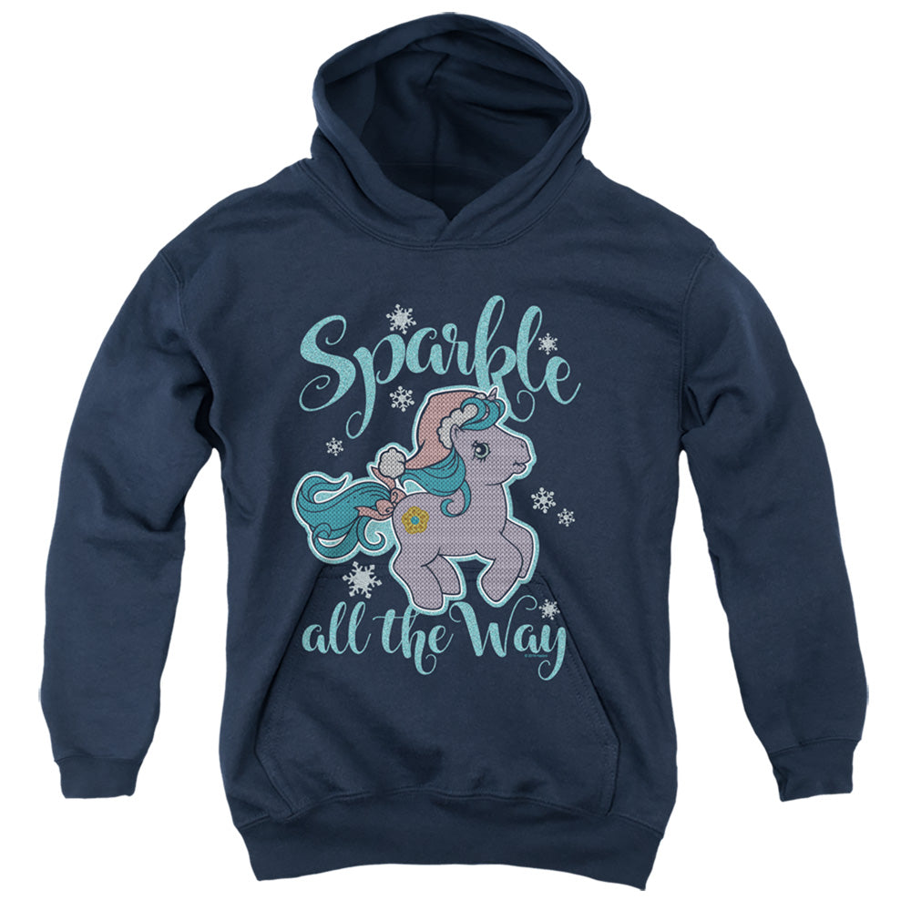 My Little Pony Retro Sparkle All the Way 2 Kids Youth Hoodie Navy Blue