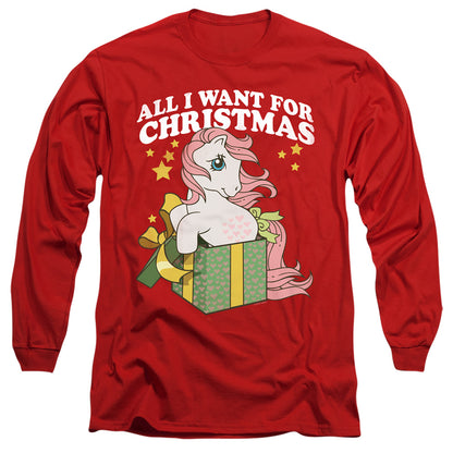 My Little Pony Retro All I Want Mens Long Sleeve Shirt Red