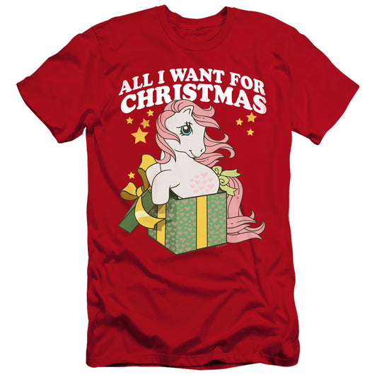 My Little Pony Retro All I Want Premium Bella Canvas Slim Fit Mens T Shirt Red