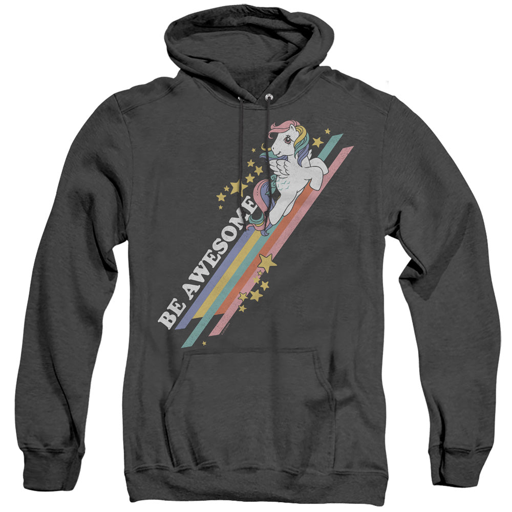 My Little Pony Retro Be Awesome Heather Mens Hoodie Black