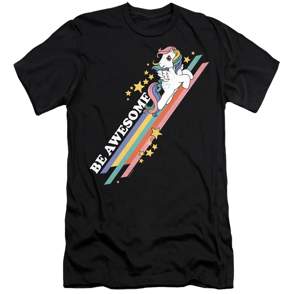 My Little Pony Retro Be Awesome Slim Fit Mens T Shirt Black