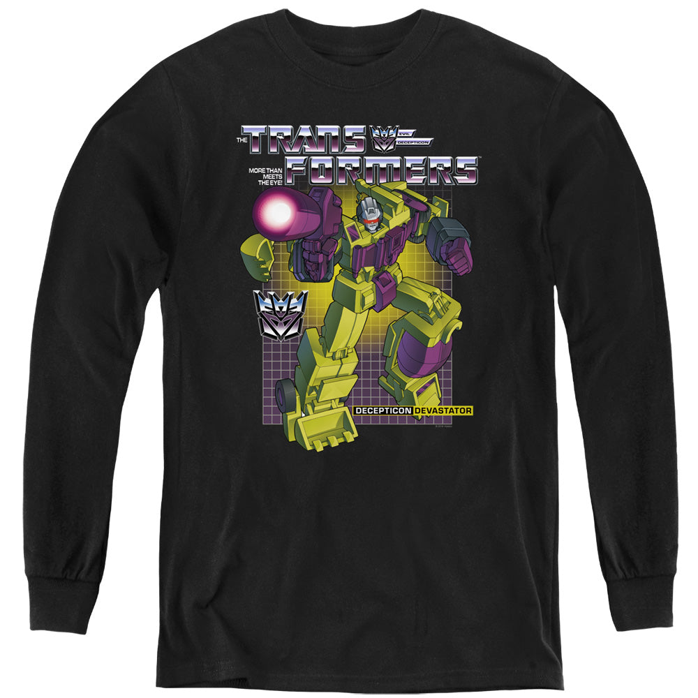 Transformers Devastator Long Sleeve Kids Youth T Shirt Black