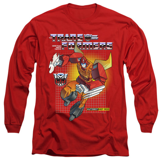 Transformers Hot Rod Mens Long Sleeve Shirt Red