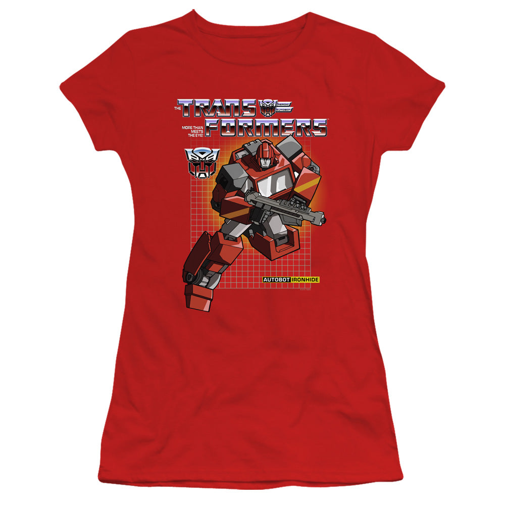 Transformers Ironhide Junior Sheer Cap Sleeve Womens T Shirt Red