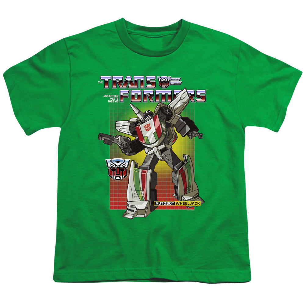 Transformers Wheeljack Kids Youth T Shirt Kelly Green