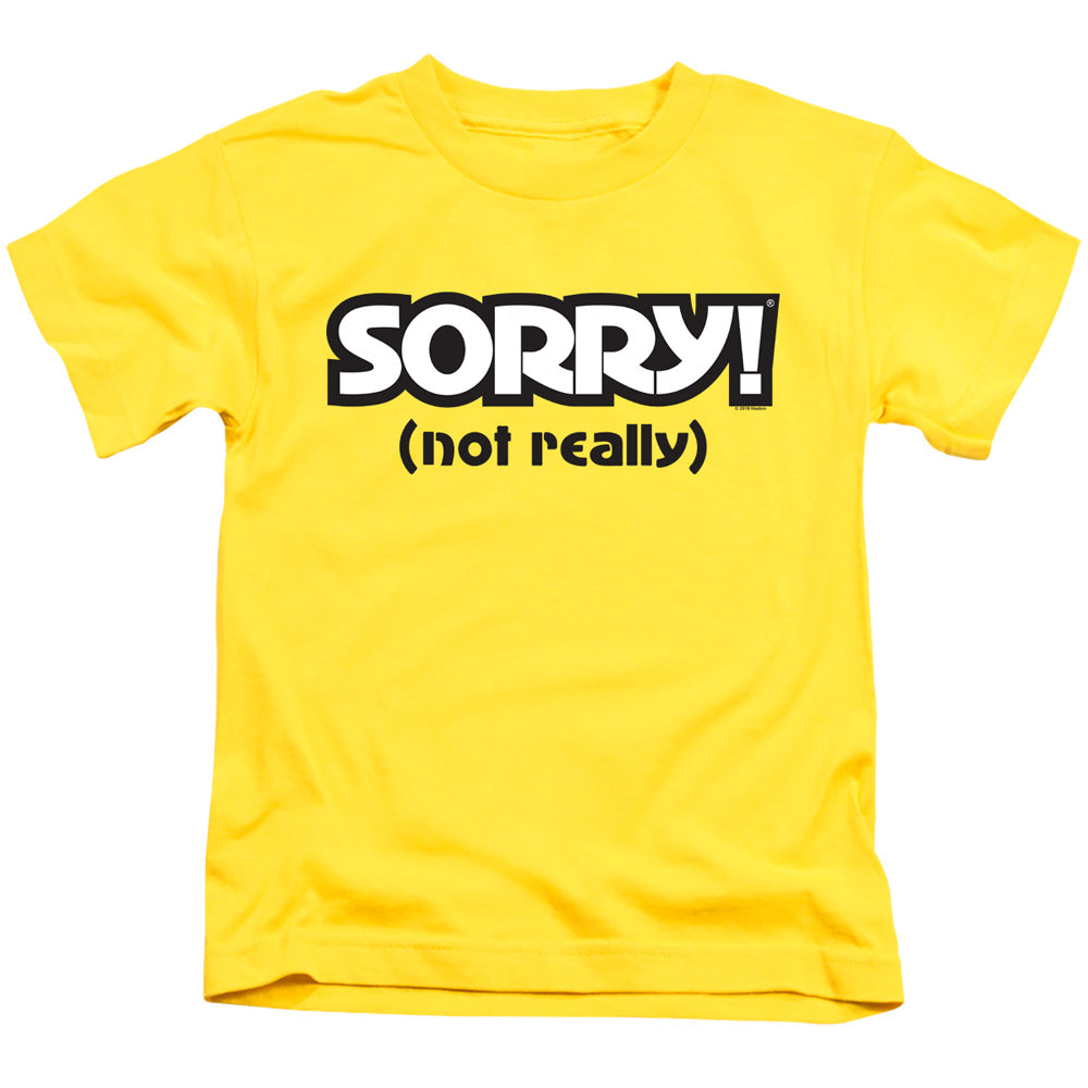 Sorry Not Sorry Juvenile Kids Youth T Shirt Yellow